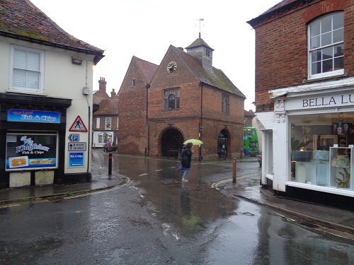 Leaving Watlington on a very wet morning