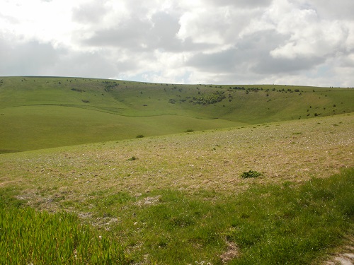 Heading up towards a grassy ridge called Juggs Road