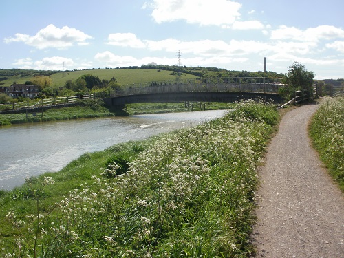 The bridge over the River Adur before Upper Beeding