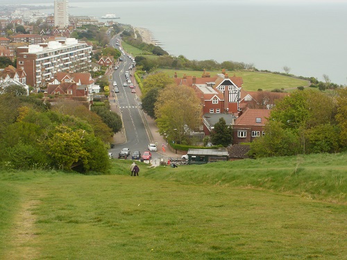 Looking down to the finish of the South Downs Way