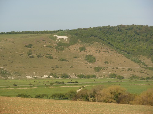 The Litlington White Horse seen from near Alfriston