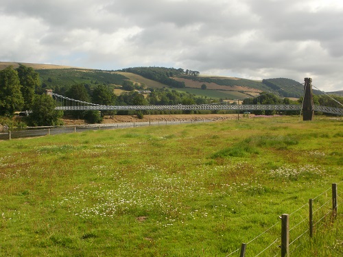 The impressive Chain Bridge over the River Tweed in Melrose