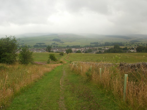 Looking back down towards Sanquhar as the rain gets closer