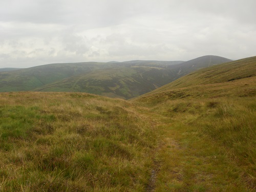 Looking across towards the Lowther Hills as I descend