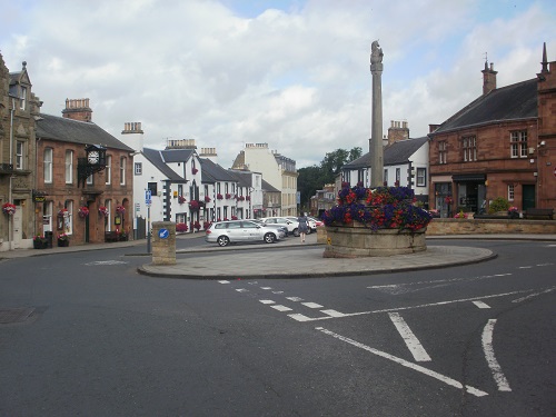 The Mercat Cross in Melrose town centre