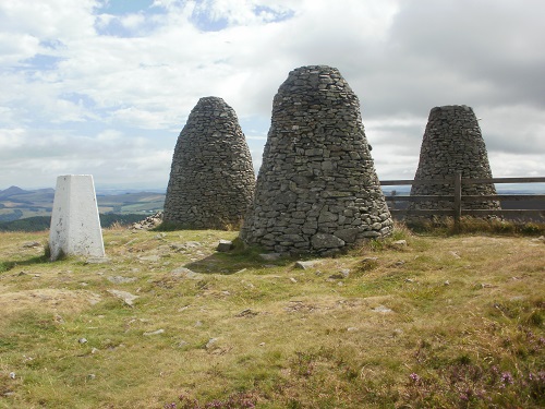 The Three Brethren summit cairns and trig point