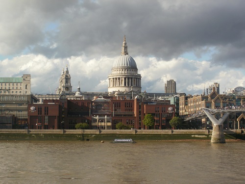 Looking over the river at the dome of St. Paul's Cathedral