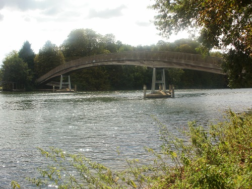 Temple Footbridge, Britain's longest hardwood footbridge, opened in 1989