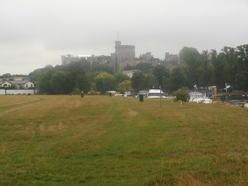 Looking back towards Windsor Castle on a damp morning