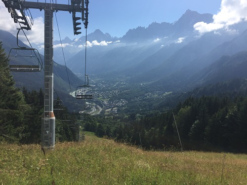 Looking down the Chamonix valley from near Col De Voza