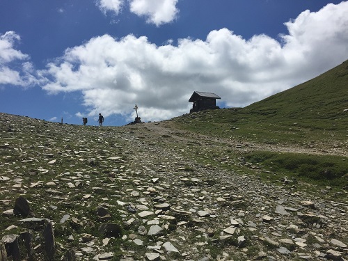 Just reaching the top of the Col du Bonhomme