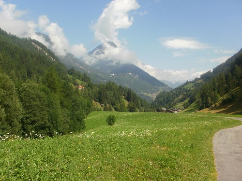 My first view of Champex up on the hill from Les Arlaches