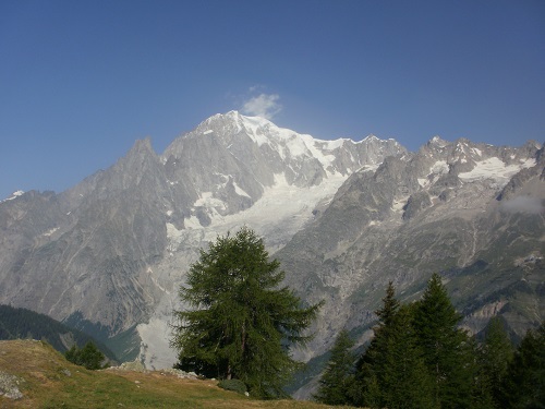 Mont Blanc as seen from above Rifugio Bertone