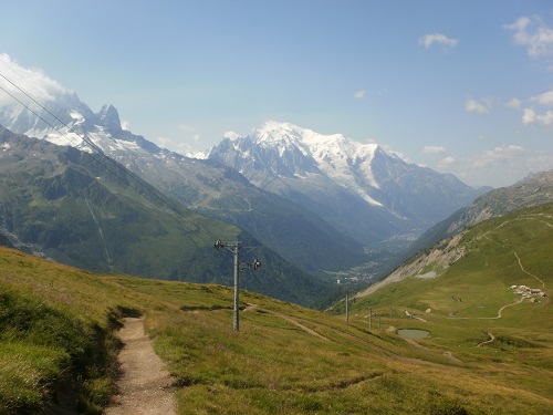 The view of Mont Blanc from near Col des Posettes