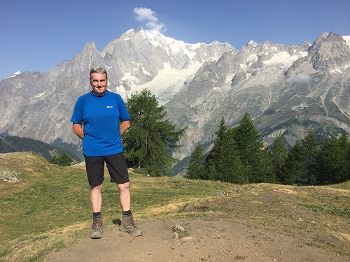 Standing in front of the beautiful Mont Blanc