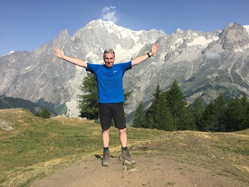 Standing in front of Mont Blanc on my TMB walk in July 2017