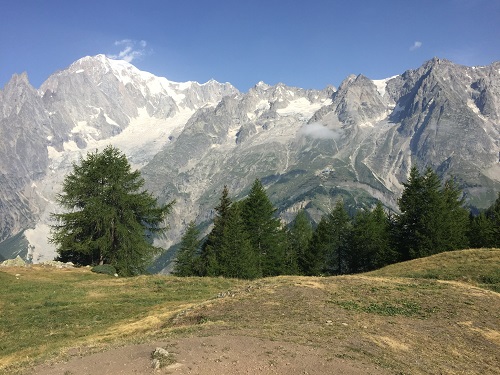 Mont Blanc as seen from above Rifugio Bertone