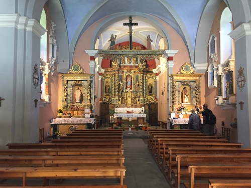 The interior of the Notre Dame de la Gorge Chapel