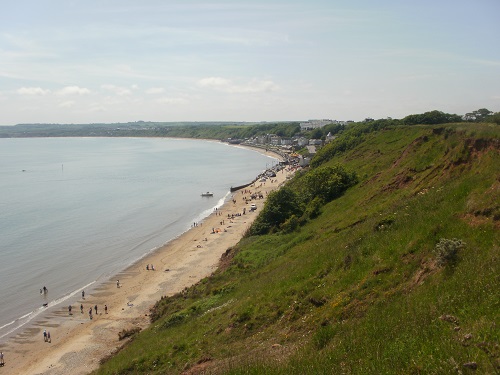 Looking down on Filey Beach just before the end