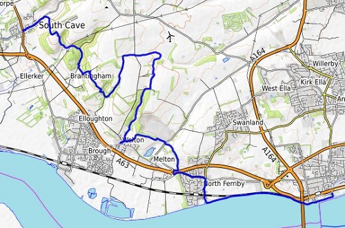 The route between Hessle and South Cave