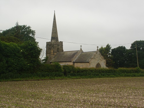 St. Nicholas Church in Ganton, a cloudy start to the day